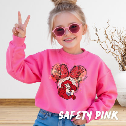 Princess Ariel Sweatshirt, Little Mermaid Crewneck - Disney Castle Shirt, Minnie Ears Tee Sweater