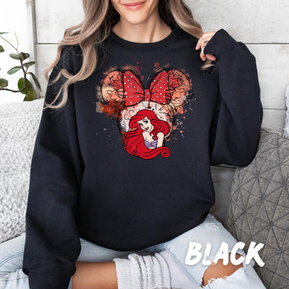 Princess Ariel Sweatshirt, Little Mermaid Crewneck - Disney Castle Shirt, Minnie Ears Tee Sweater