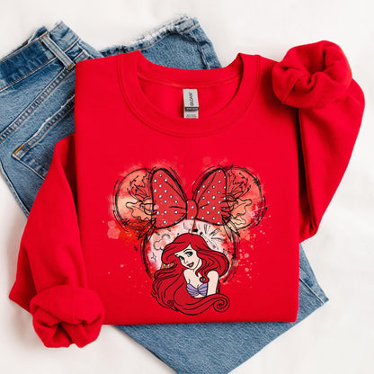 Princess Ariel Sweatshirt, Little Mermaid Crewneck - Disney Castle Shirt, Minnie Ears Tee Sweater