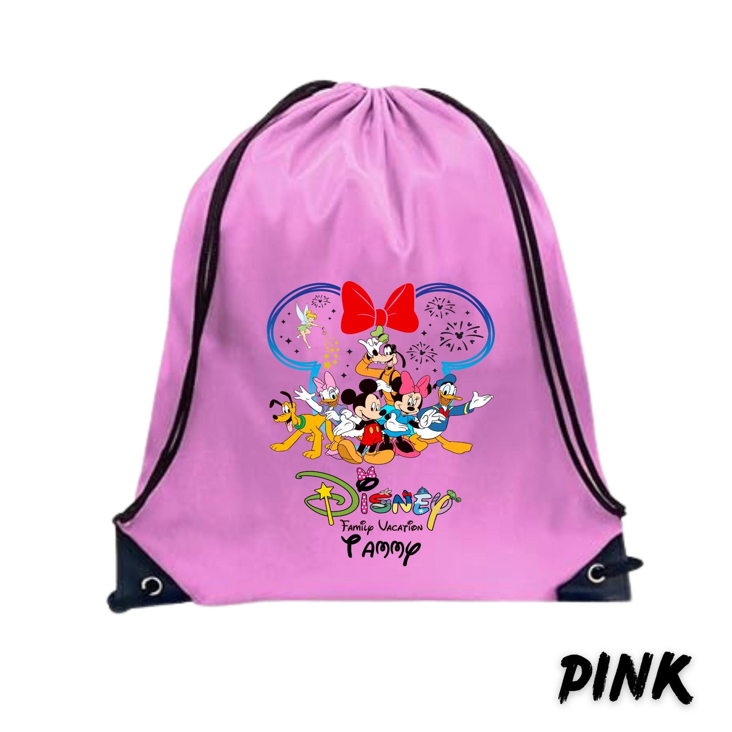 Personalized Disney Cruise Backpack - 16.5" x 13.3" Polyester Drawstring Bag - Custom Cruise Bag for Kids