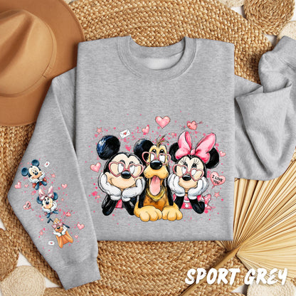 Disney Valentines Hoddie - Minnie and Mickey Sweatshirt - Disney Fan Gift