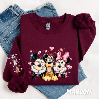Disney Valentines Hoddie - Minnie and Mickey Sweatshirt - Disney Fan Gift