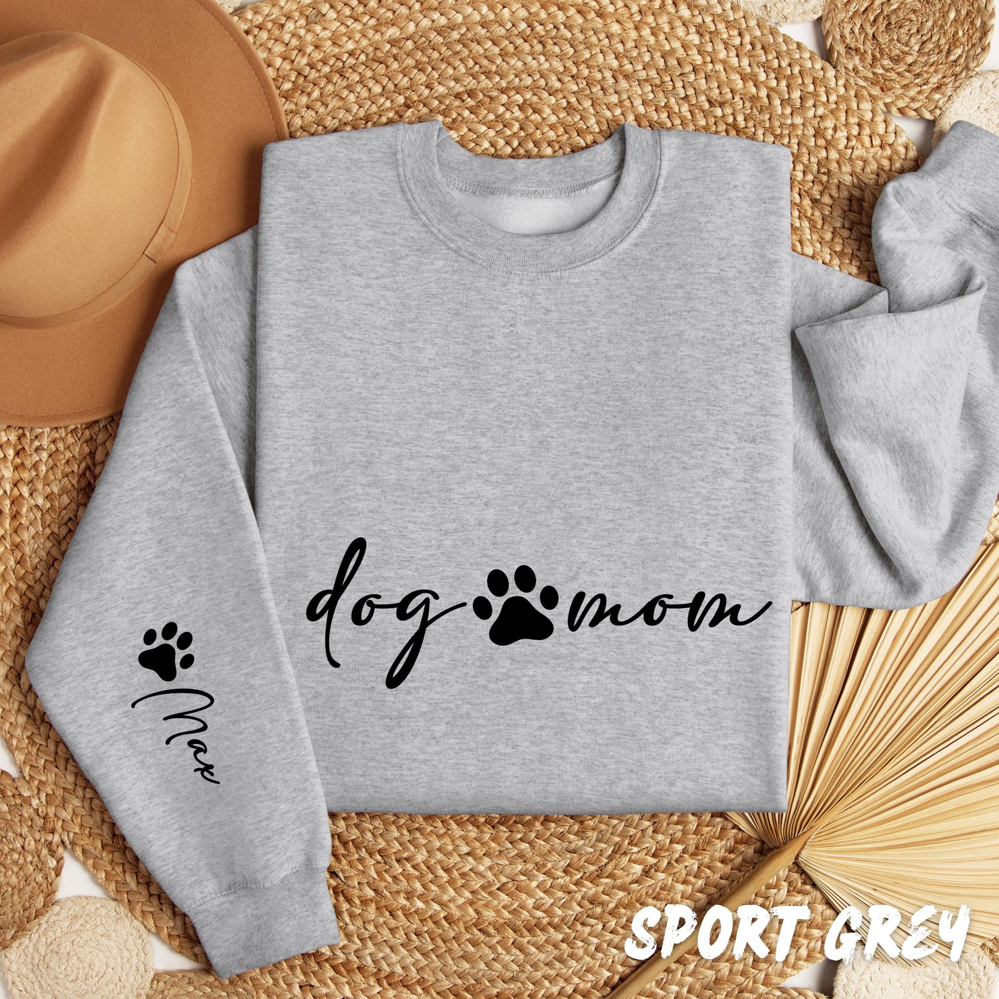 Custom Dog Mom Crewneck Sweatshirt with Personalized Pet Names