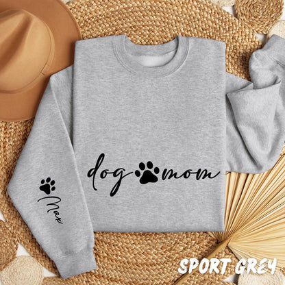 Custom Dog Mom Crewneck Sweatshirt with Personalized Pet Names