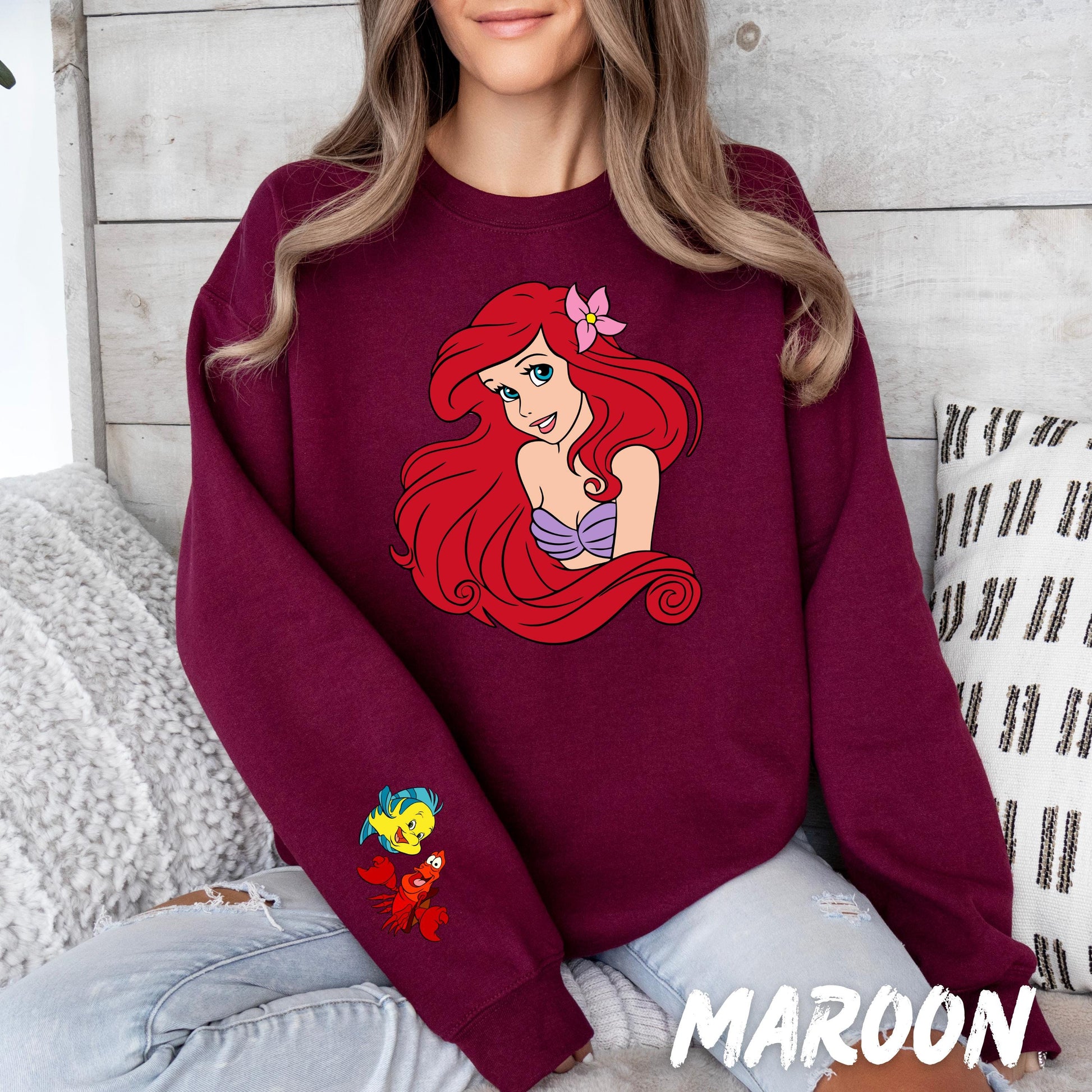 Little Mermaid Sweatshirt - Princess Ariel Hoddie - Disney Fan Gift