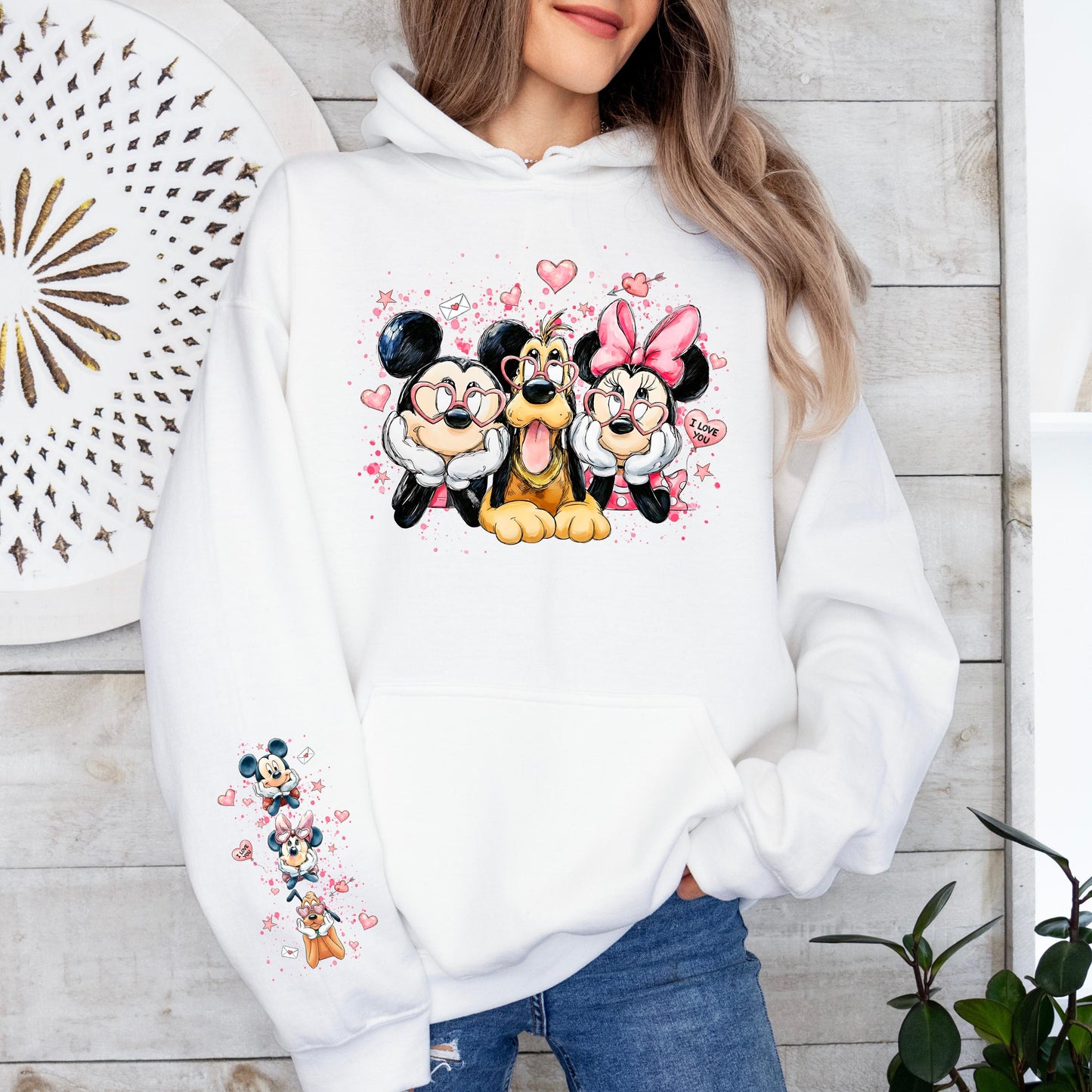 Disney Valentines Hoddie - Minnie and Mickey Sweatshirt - Disney Fan Gift