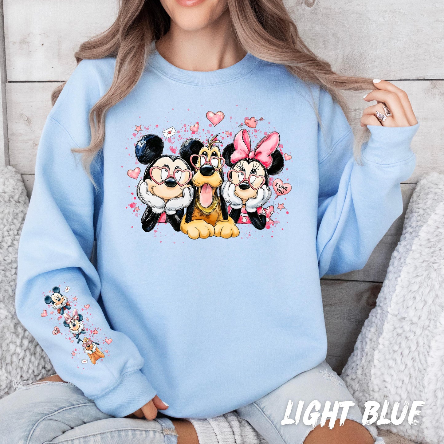 Disney Valentines Hoddie - Minnie and Mickey Sweatshirt - Disney Fan Gift