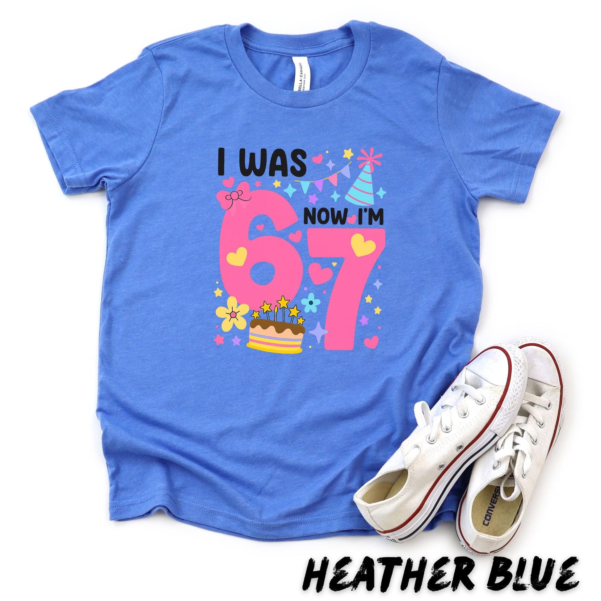 Six Seven Birthday Shirt, I Was 6 Now I’m 7 T-Shirt, 7th T-Shirt, Colorful Girl Party Outfit