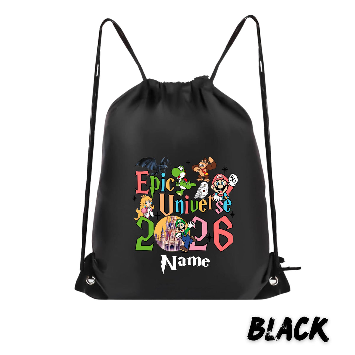Personalized Epic Universe Drawstring Backpack – Magic Studios Souvenir