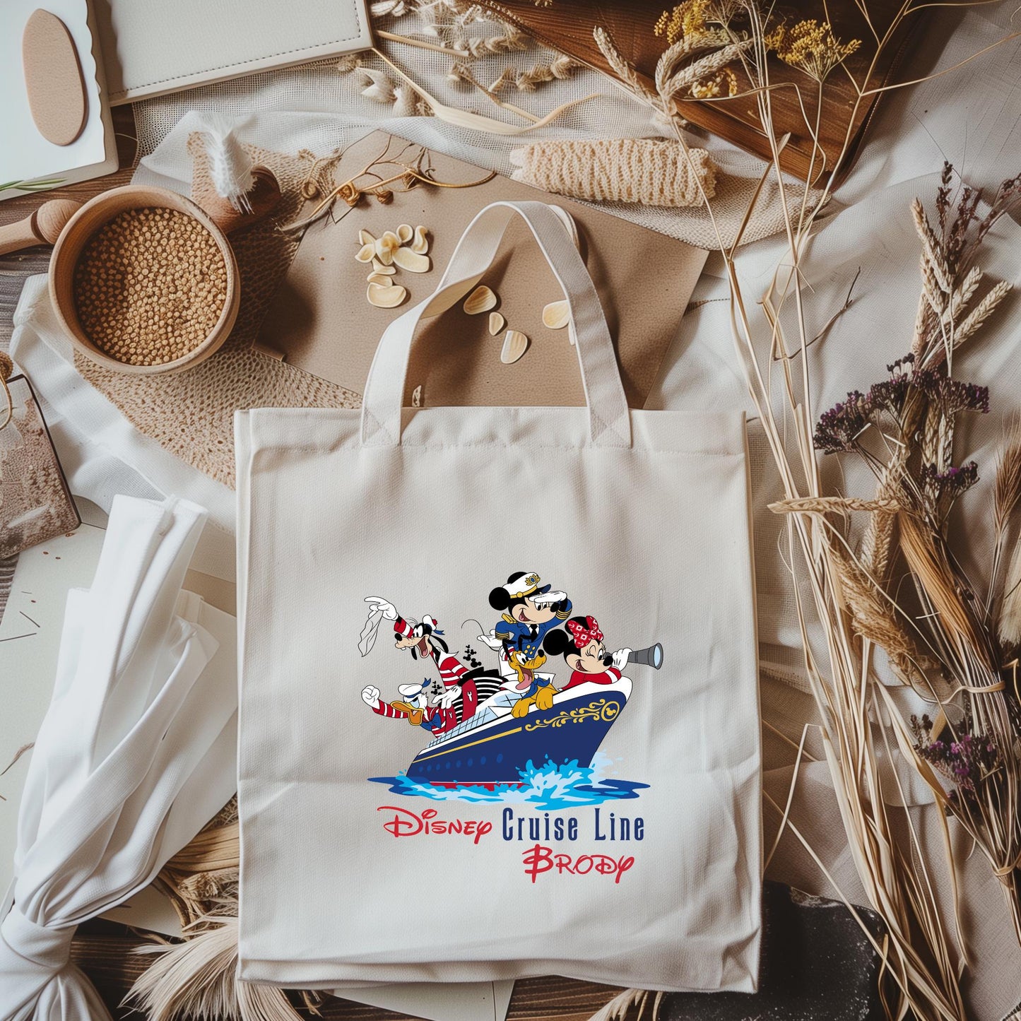 Personalized Disney Cruise Drawstring Tote Bag – Family Vacation Bag