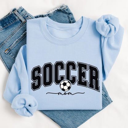 Personalized Soccer Mom Sweatshirt with Name on Sleeve