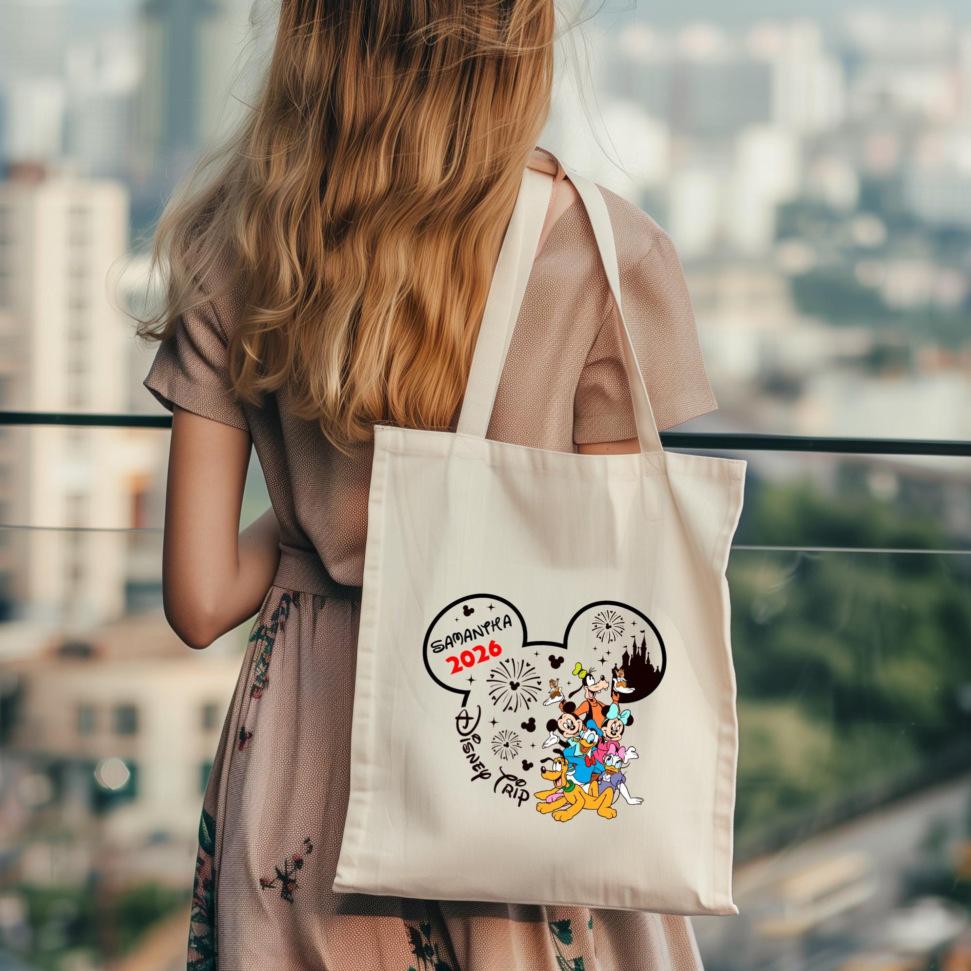 Personalized Disney 2026 Tote Bag – Family Vacation Cotton Bag