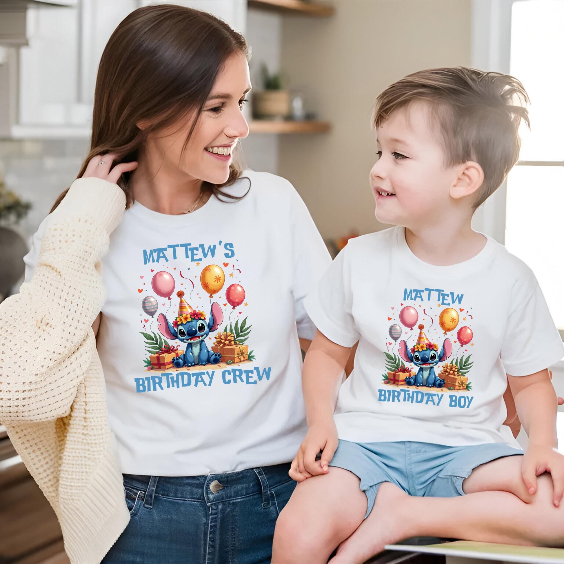 Custom Stitch Birthday Boy Shirts – Matching Family Birthday Crew Outfit
