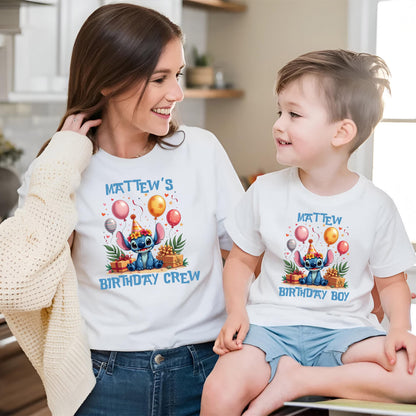 Custom Stitch Birthday Boy Shirts – Matching Family Birthday Crew Outfit