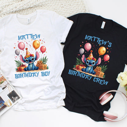 Stitch Birthday Crew and Birthday Boy Custom T-Shirt