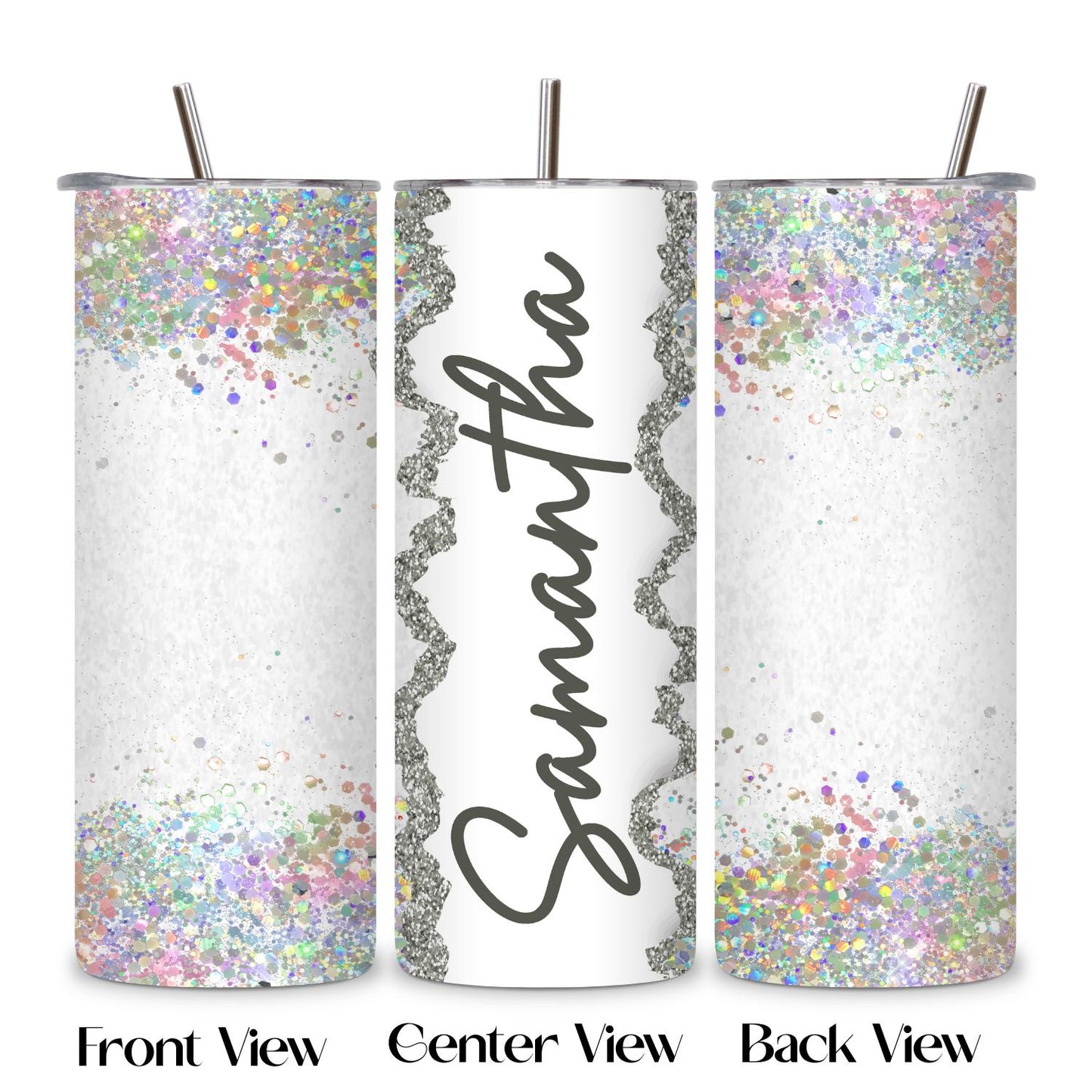 Personalized Name Skinny Tumbler with Straw 20oz | Bridesmaid Cup | Mothers Day Gift (1 count)