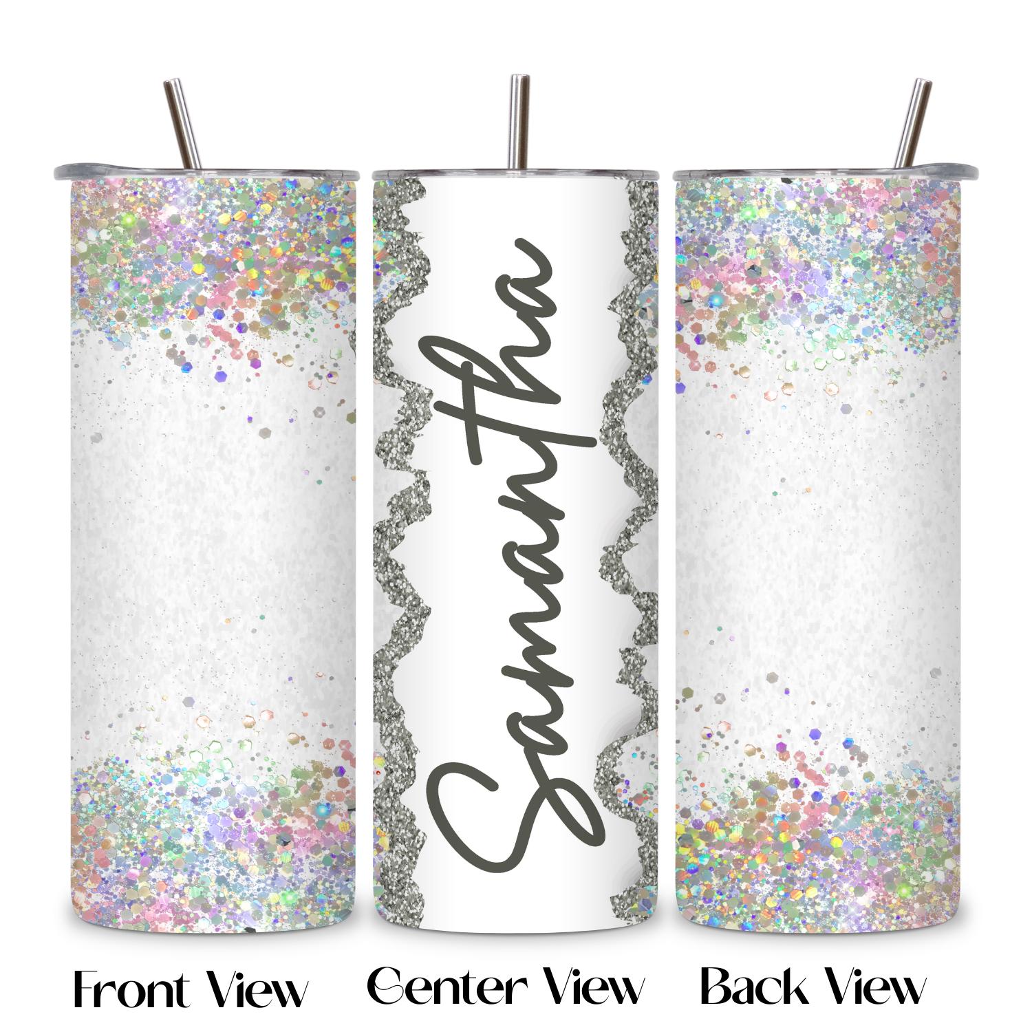 Personalized Name Skinny Tumbler with Straw 20oz | Bridesmaid Cup | Mothers Day Gift (1 count)