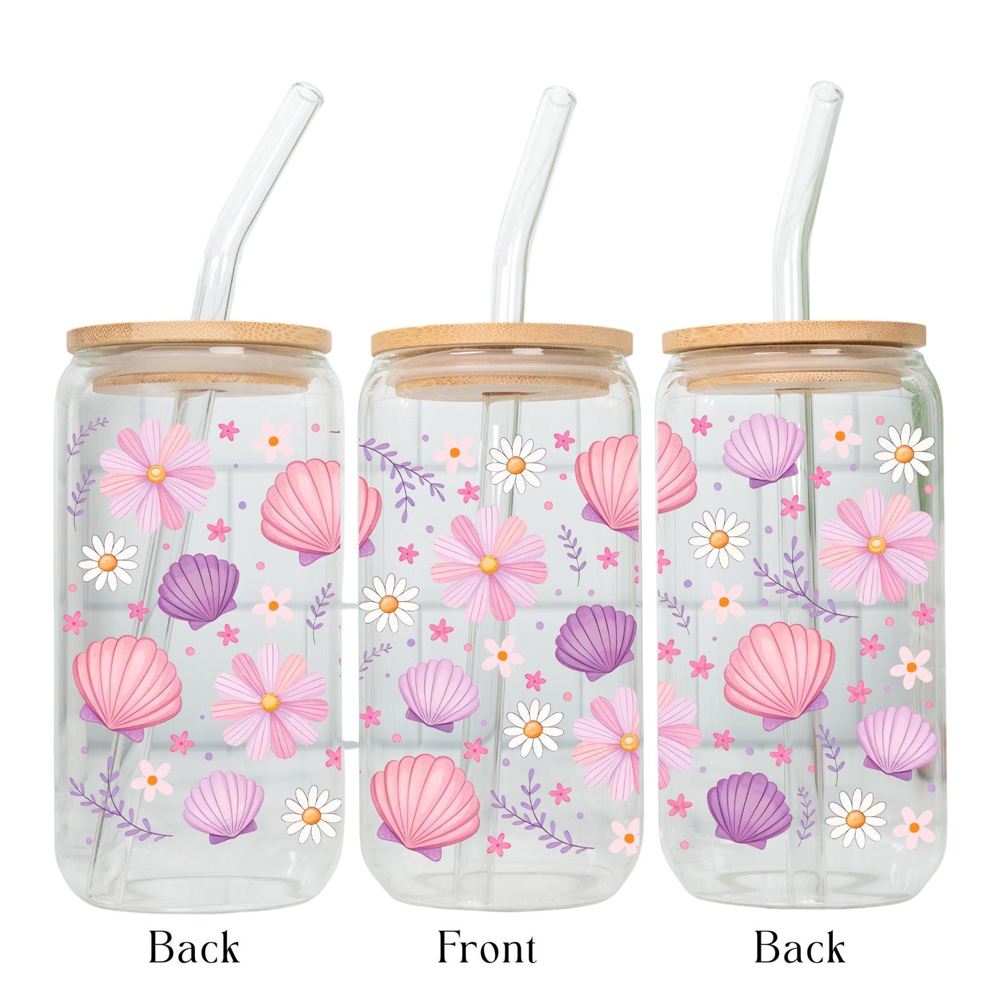 Spring Book Lover Glass Cup with Bamboo Lid and Glass Straw, Floral Reading Libbey Can Glass, Aesthetic Iced Coffee Cup, Cute Bookish Gift