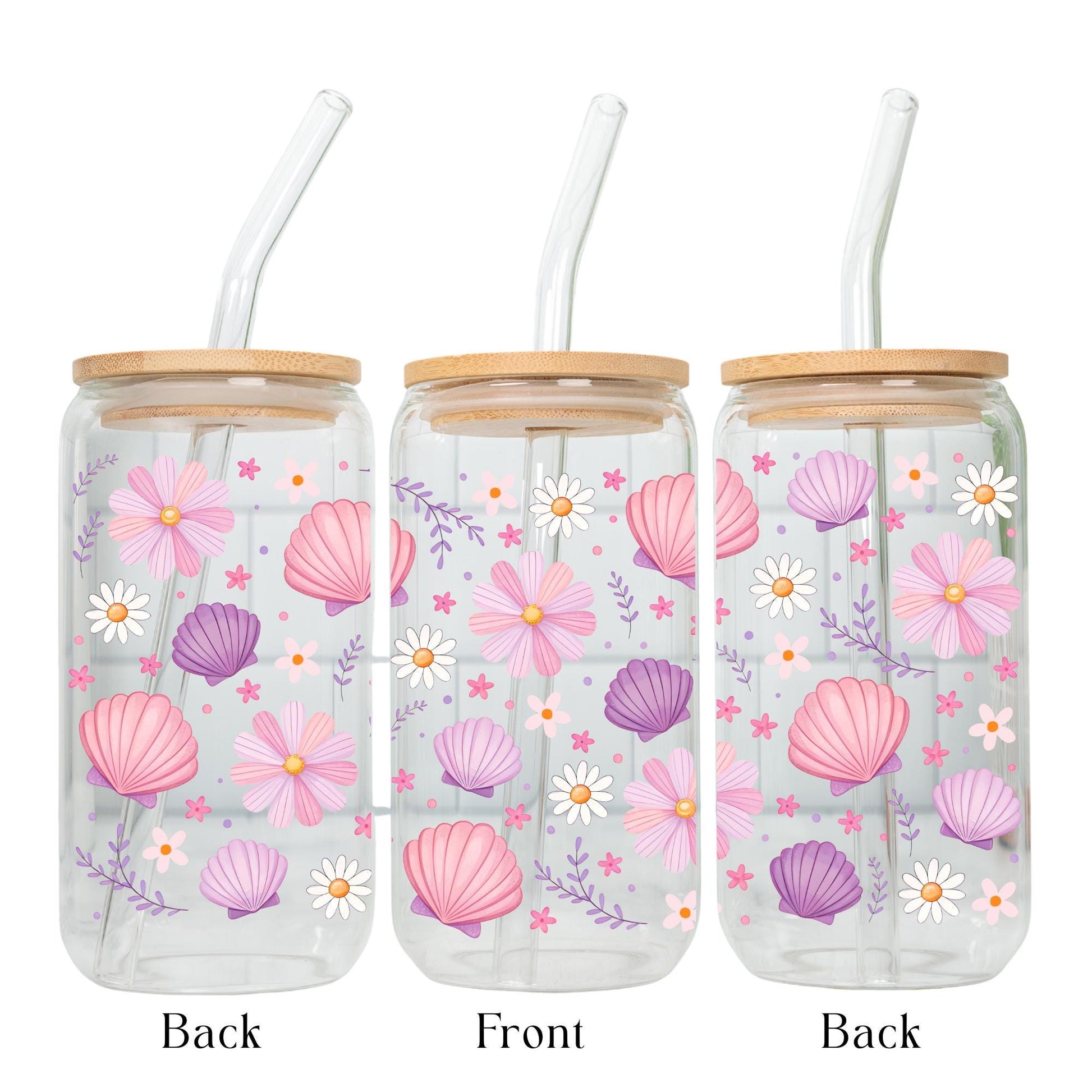 Spring Book Lover Glass Cup with Bamboo Lid and Glass Straw, Floral Reading Libbey Can Glass, Aesthetic Iced Coffee Cup, Cute Bookish Gift