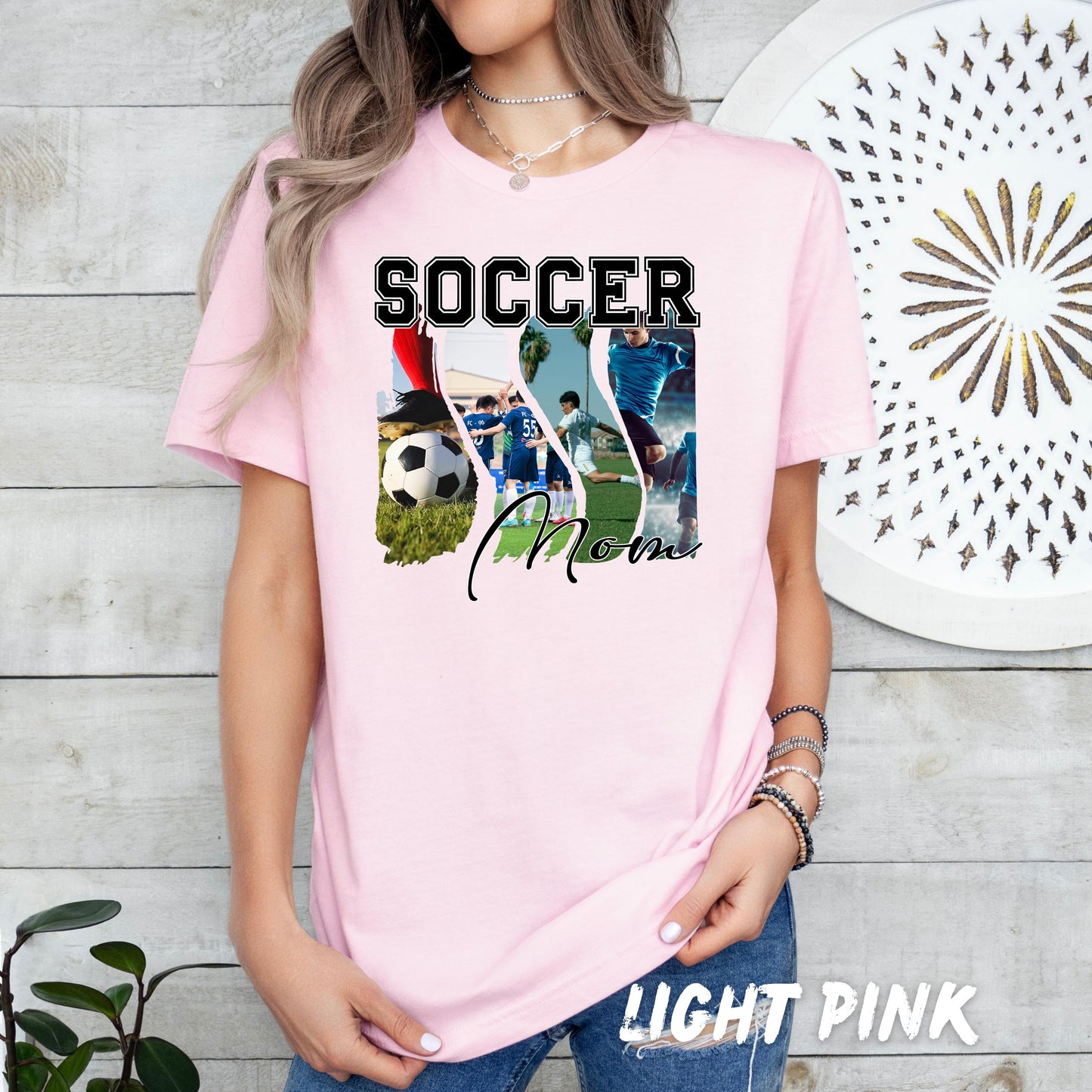 Custom Photo Collage Soccer Mom Shirt, Custom Sports Mama Tee, Unisex Fit T-Shirt