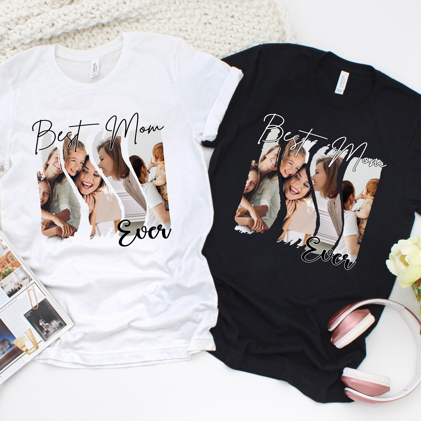 Custom Mom Photo Shirt, Best Mom Ever Personalized T-Shirt, Photo Collage T-Shirt, Gift for Mom, Mother's Day Unisex Tee