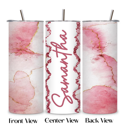 Personalized Name Skinny Tumbler with Straw 20oz | Bridesmaid Cup | Mothers Day Gift (1 count)