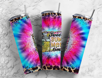 Tie Dye Leopard Summer Tumbler