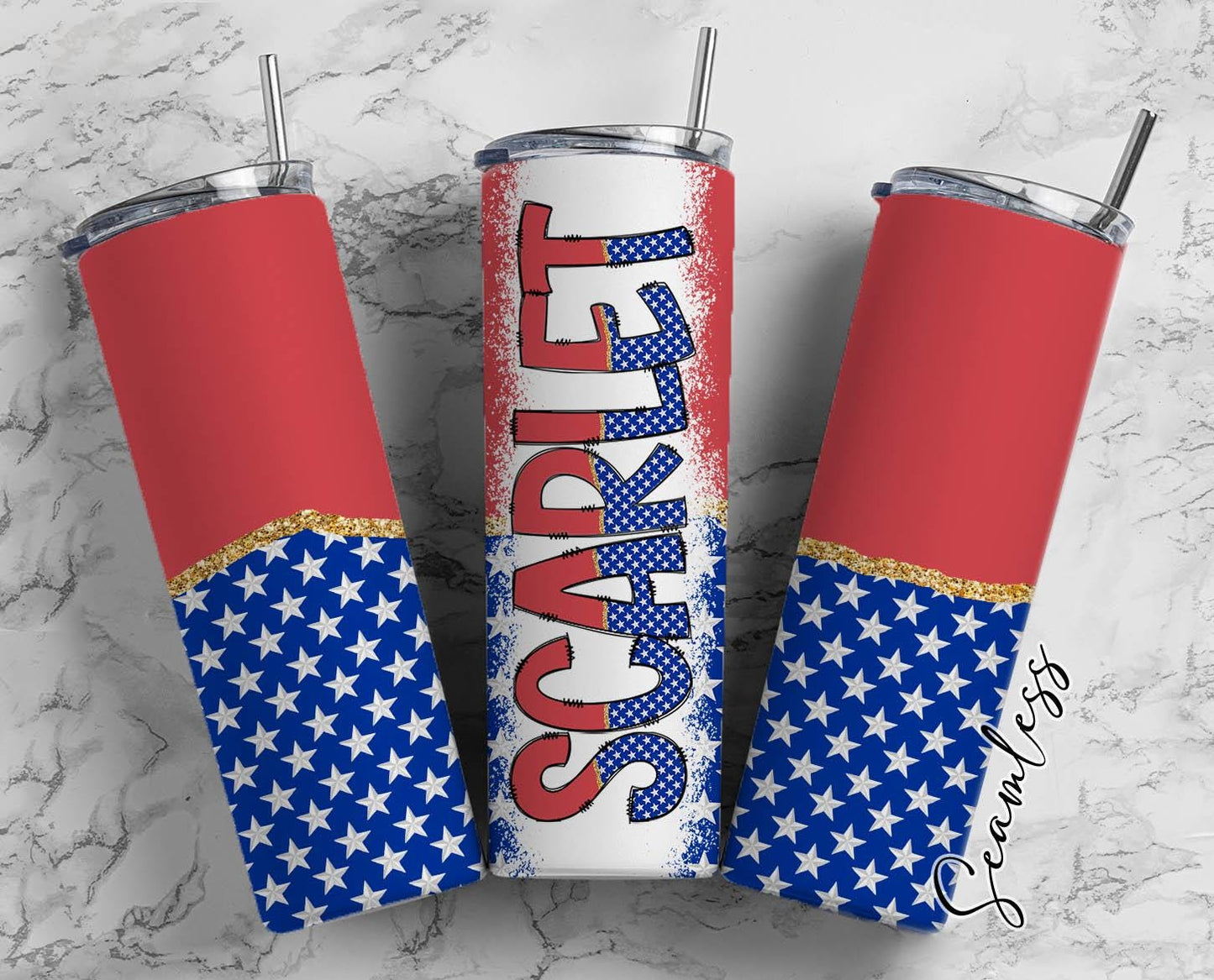 Personalized 4th of July Tumbler 20oz, Patriotic Name Tumbler, USA Flag Cup, Custom Skinny Tumbler, Memorial Day Gift, Independence Day Cup