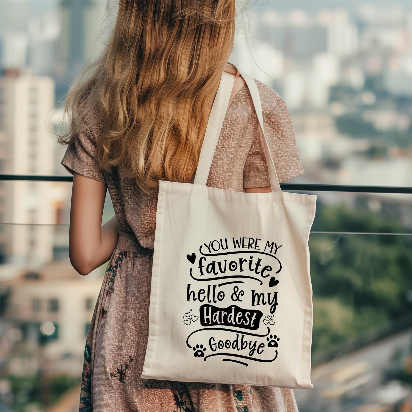 Pet Loss Tote Bag, You Were My Favorite Hello Hardest Goodbye, Dog Memorial Gift, Sympathy Pet Loss Gift, Canvas Tote Bag Dog Lover
