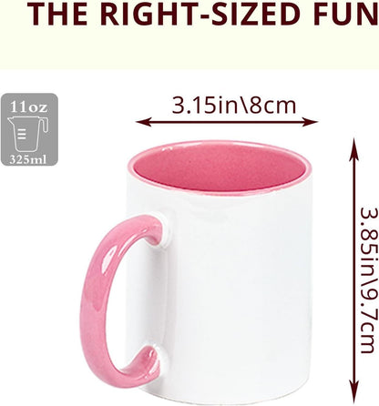 Personalized Floral Mug, Pink Handle Coffee Cup, Custom Name Gift