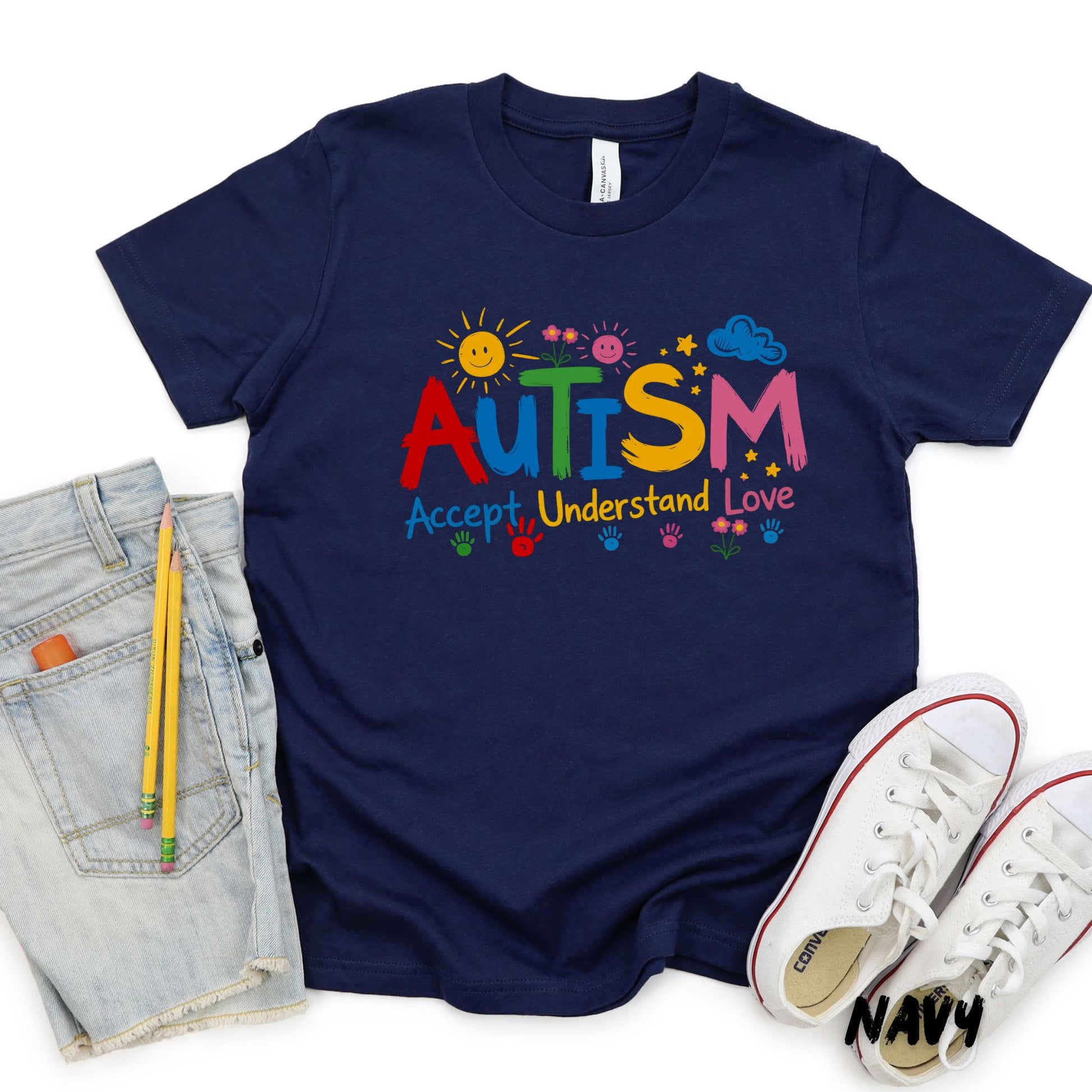 Autism Awareness Shirt, Accept Understand Love Tee, Colorful Puzzle Design