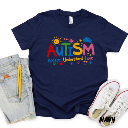 Autism Awareness Shirt, Accept Understand Love Tee, Colorful Puzzle Design