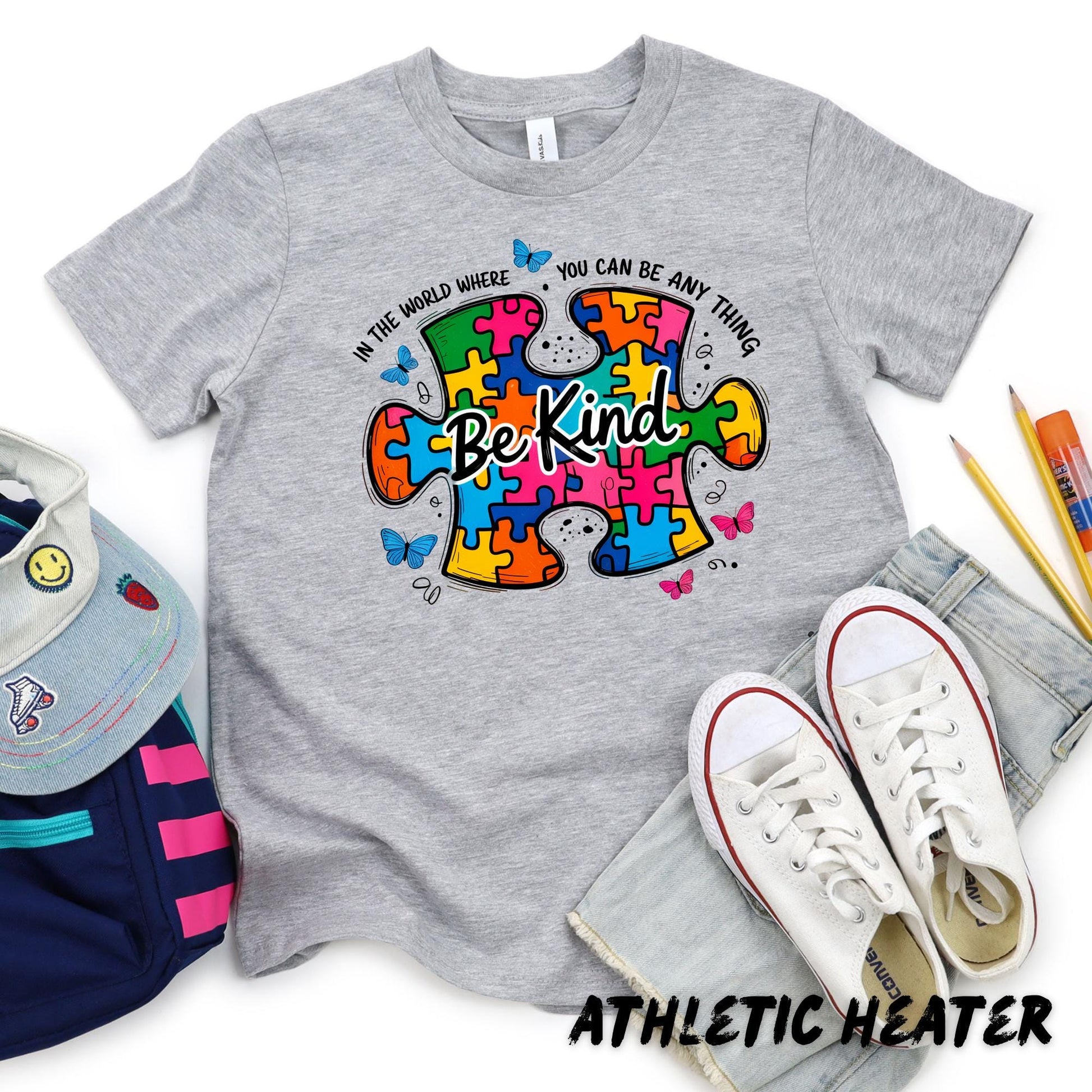 Autism Awareness Shirt Be Kind, Puzzle Piece Autism Tee, Bella Canvas 3001 Shirt, Autism Mom Gift, Teacher Shirt