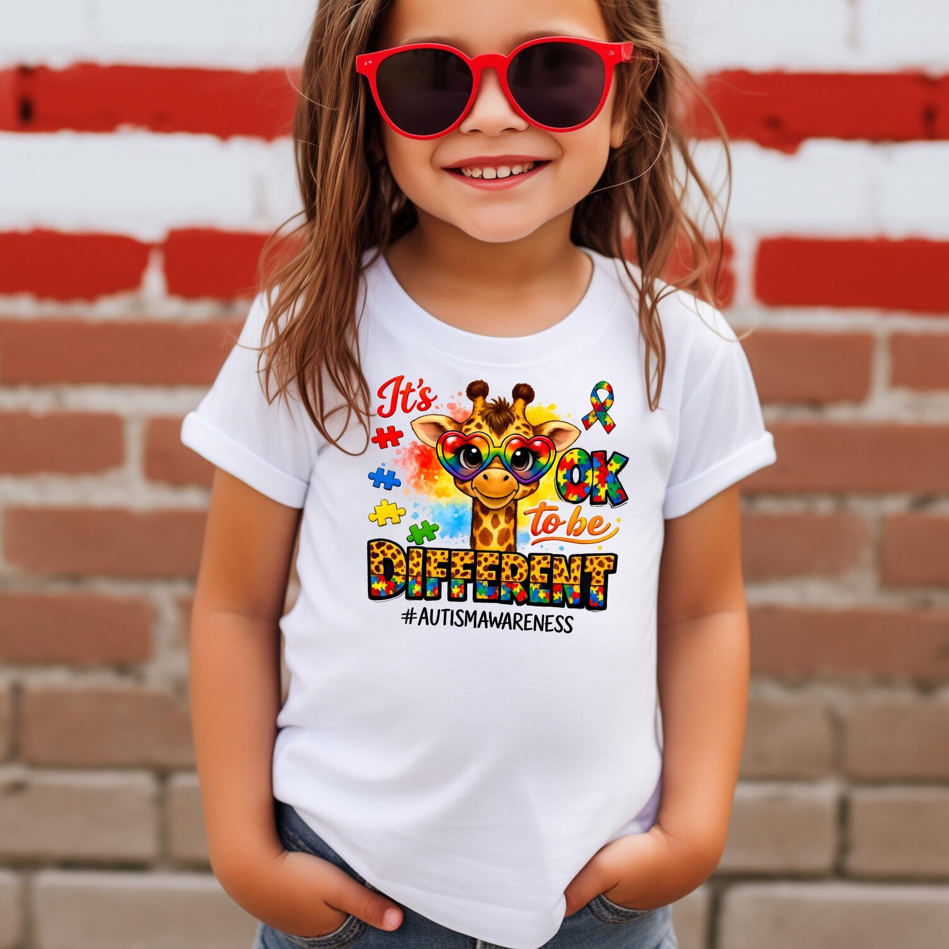 Autism Awareness Giraffe Shirt, It's OK to Be Different, Neurodiversity Tee