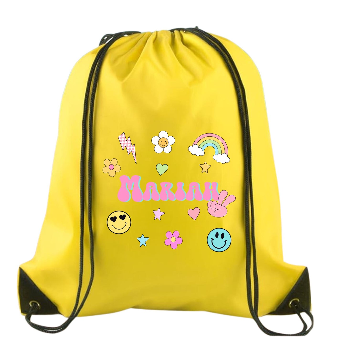 Personalized Kids Backpack, Custom Name Drawstring Bag, Birthday Gift for Girls, School Bag, Travel Bag for Kids, Party Gift Idea