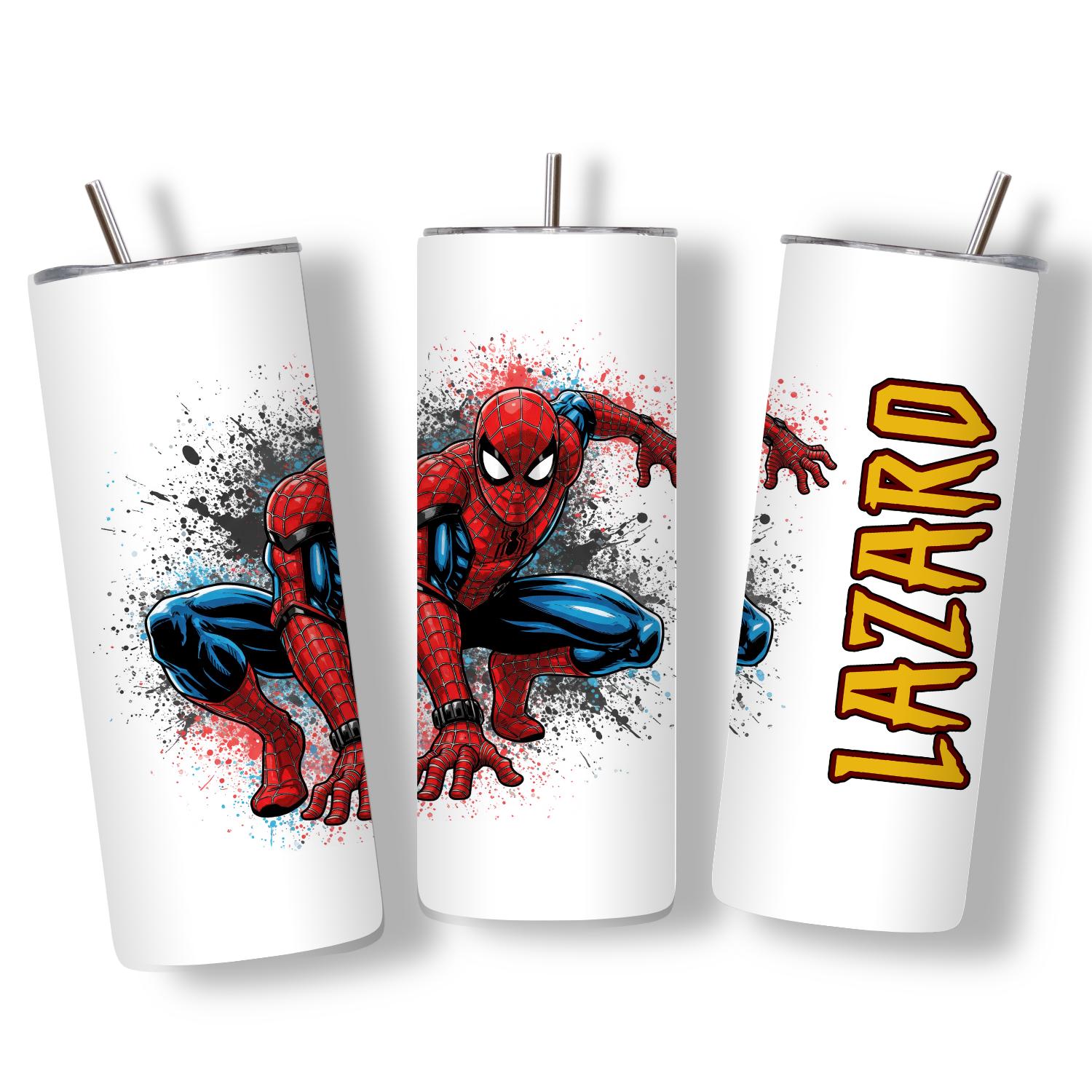 Personalized Spider Tumbler with Straw 20oz | Superheroes Cup | Spider Birthday Gift (1 count)