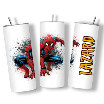 Personalized Spider Tumbler with Straw 20oz | Superheroes Cup | Spider Birthday Gift (1 count)