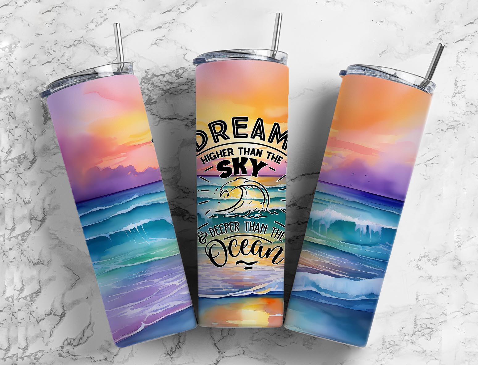 dream higher than the sky skinny tumbler