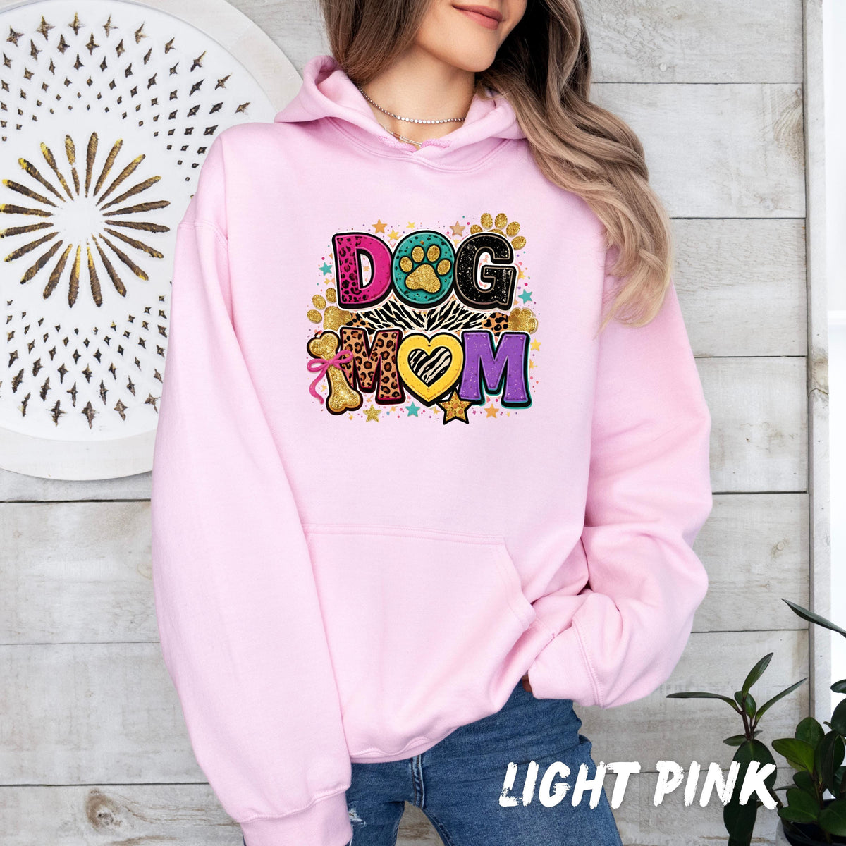 Dog Mom Sweatshirt, Leopard Print Paw Sleeve Crewneck, Pet Lover Gift