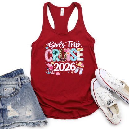 Girls Trip Cruise 2026 Tank Top, Matching Cruise Shirts, Bachelorette Cruise Outfit, Vacation Tank, Girls Trip Shirts, Cruise Squad Tank