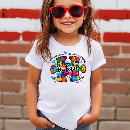 Autism Awareness Shirt Be Kind, Puzzle Piece Autism Tee, Bella Canvas 3001 Shirt, Autism Mom Gift, Teacher Shirt