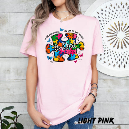 Autism Awareness Shirt Be Kind, Puzzle Piece Autism Tee, Bella Canvas 3001 Shirt, Autism Mom Gift, Teacher Shirt