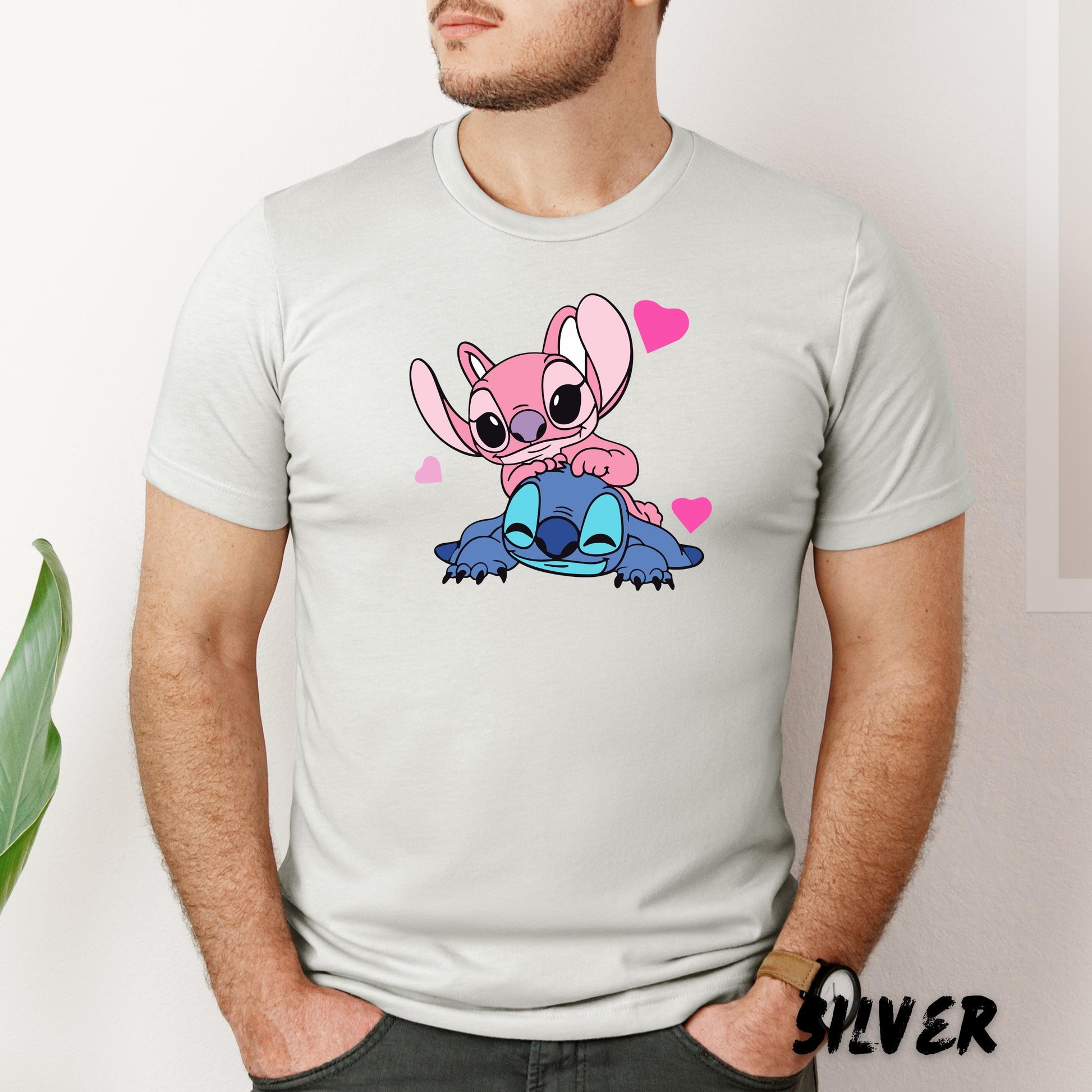 Stitch & Angel Matching Shirt, Stitch and Angel Couple Tee, Matching Couple Shirt, Family Vacation Shirt