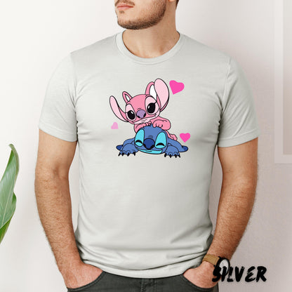 Stitch & Angel Matching Shirt, Stitch and Angel Couple Tee, Matching Couple Shirt, Family Vacation Shirt