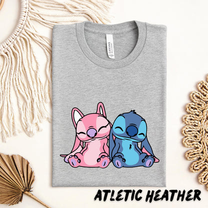 Stitch & Angel Matching Shirt, Stitch and Angel Couple Tee, Matching Couple Shirt, Family Vacation Shirt