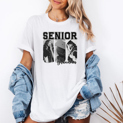 Custom Senior Photo Collage Tee, Personalized Graduation Shirt for Mom Dad Grandma, Class of 2026 Senior Family Shirt
