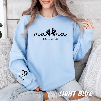 Personalized Mom Gift Box | Custom Mama Sweatshirt, Name Tumbler, Bracelet Set | Mother’s Day Gift for Mom | Custom Gift Set for Her