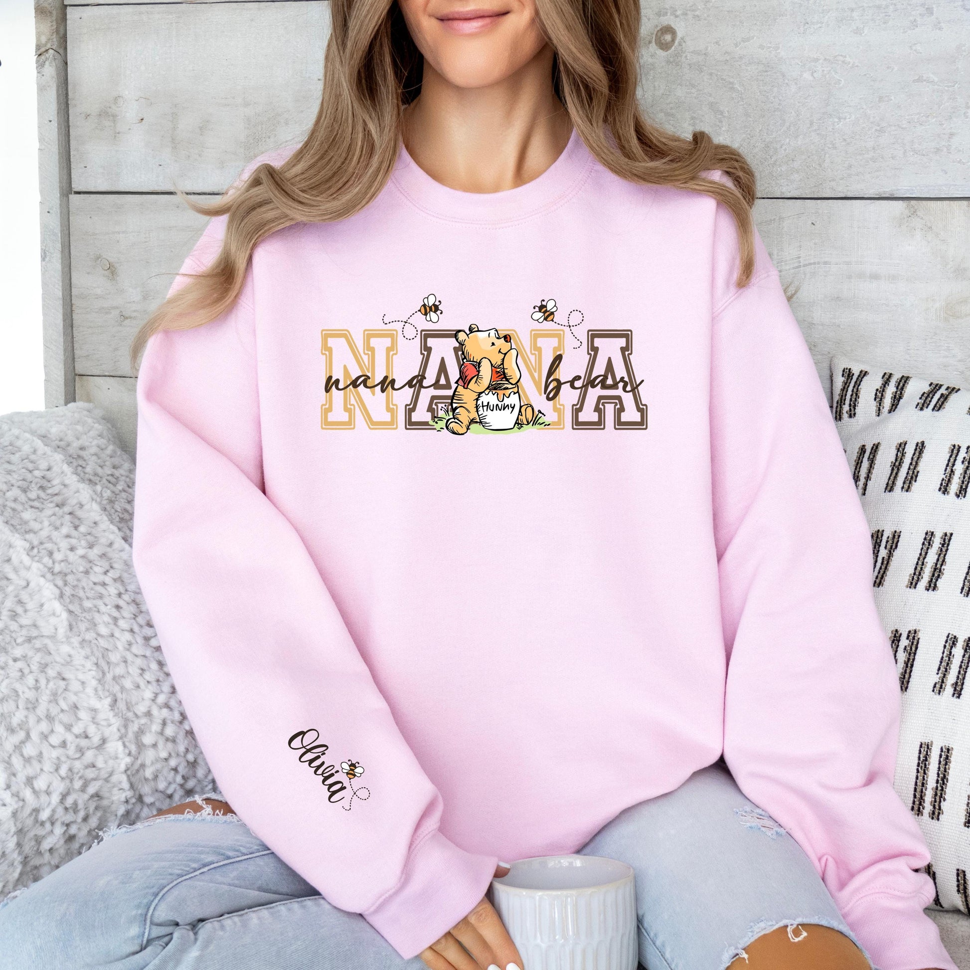 Custom Mama Bear Sweatshirt, Mama Est with Kid Name on Sleeve, Personalized Mom Gift, Custom Mothers Day Gift, Grandma Bear Sweatshirt