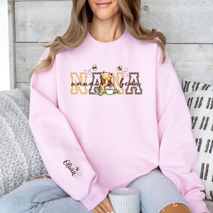 Custom Mama Bear Sweatshirt, Mama Est with Kid Name on Sleeve, Personalized Mom Gift, Custom Mothers Day Gift, Grandma Bear Sweatshirt