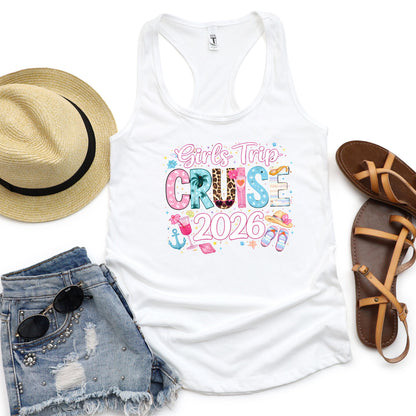 Girls Trip Cruise 2026 Tank Top, Matching Cruise Shirts, Bachelorette Cruise Outfit, Vacation Tank, Girls Trip Shirts, Cruise Squad Tank